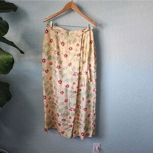 Stonebridge vintage wrap 100% silk floral prairie bohemian style skirt